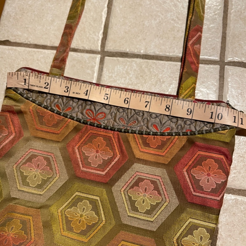Maruca Boho Handmade Shoulder Bag~Boulder,co~Floral Golden Hexagon Bohemian - Picture 13 of 17